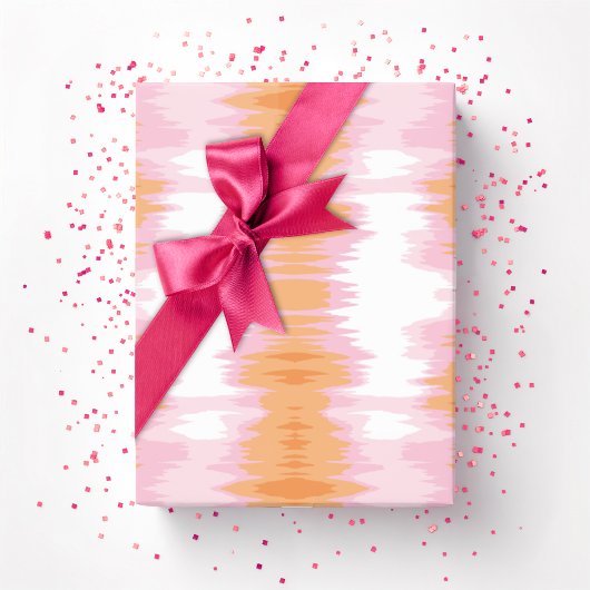 Papier Cadeau Shimmer Ikat in Pink and Orange