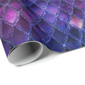 Papier Cadeau Shimmering Purple Ombre & Glitter Dragon Scales (Coin rond)