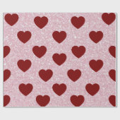Papier Cadeau Shiny Glitter Heart Valentine Pattern Gift Wrap (Plat)