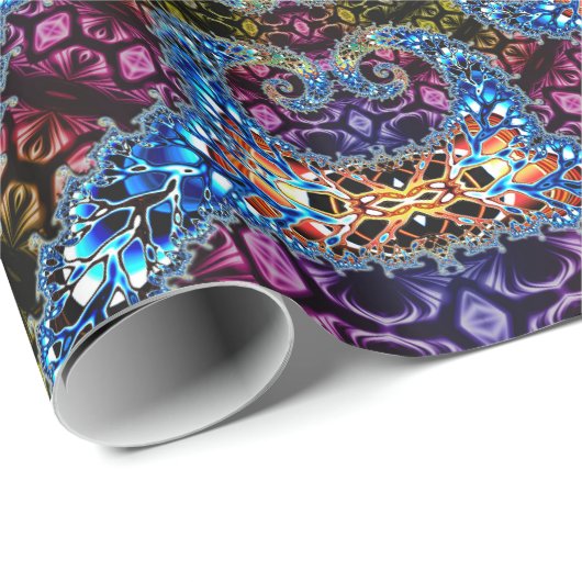 Papier Cadeau SHOOES : Art numérique Vortex fractal 1020HTC (Coin rond)