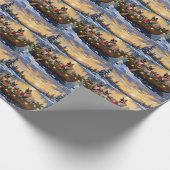 Papier Cadeau Siamese Cat Christmas Boat Holiday (Coin)