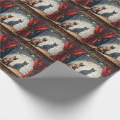 Papier Cadeau Siamese Cat Christmas Shadow Puppet Art (Coin)