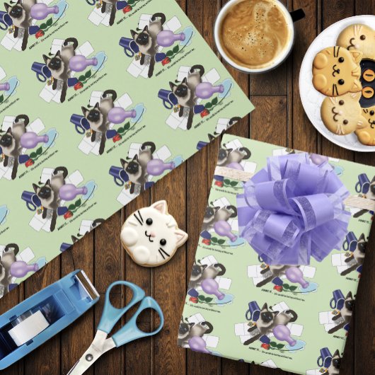 Papier Cadeau Siamese Cat Mischief drôle