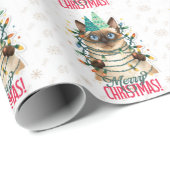 Papier Cadeau Siamese cat wrapping paper (Coin rond)