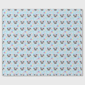 Papier Cadeau Siamese Cat Wrapping Paper in Blue (Plat)