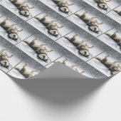 Papier Cadeau Siberian Huskey Creating a Snow Angel (Coin)