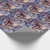 Papier Cadeau Siberian Husky Dog Valentine's Day (Coin)