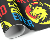 Papier Cadeau Siberian Husky Papa, Chien Papa, Cadeau Amoureux d (Coin rond)