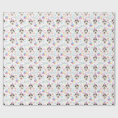 Papier Cadeau Siberian Husky Wrapping Paper in White (Plat)