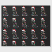 Papier Cadeau Sibérie Husky Dog Lights Christmas Matching Famill (Plat)