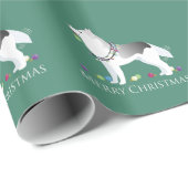 Papier Cadeau Sibérie Husky Joyeux Noël Design (Coin rond)