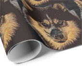 Papier Cadeau Sibérien Husky (Coin rond)