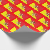 Papier Cadeau Sicile papier enveloppant, Sicilienne Drapeau patr (Coin)