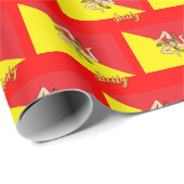 Papier Cadeau Sicile papier enveloppant, Sicilienne Drapeau patr (Coin rond)