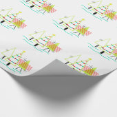 Papier Cadeau siècle moderne arbres de noël rétro (Coin)