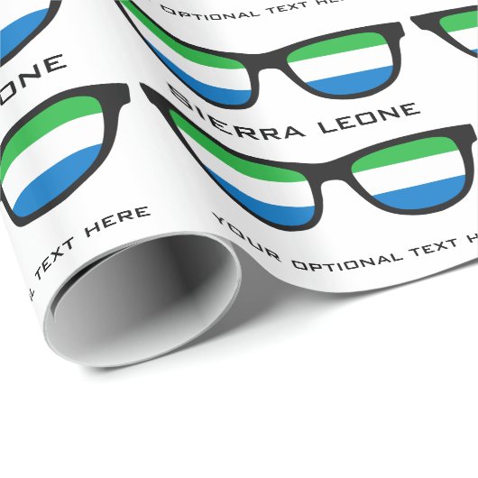 Papier Cadeau Sierra Leone Shades texte personnalisé et emballag (Coin rond)