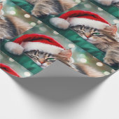 Papier Cadeau Sieste de chat de Noël (Coin)