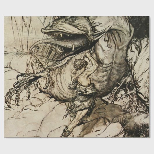 Papier Cadeau "Sigfried Kills Fafner" par Arthur Rackham (Plat)