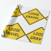 Papier Cadeau Signal d'avertissement de perte de gravier (Déroulé)