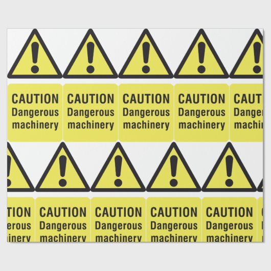 Papier Cadeau Signal de la machine dangereuse (Plat)