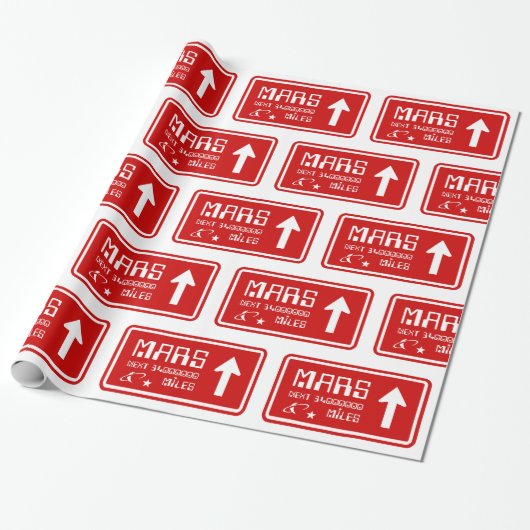 Papier Cadeau Signal routier de Mars (Déroulé)