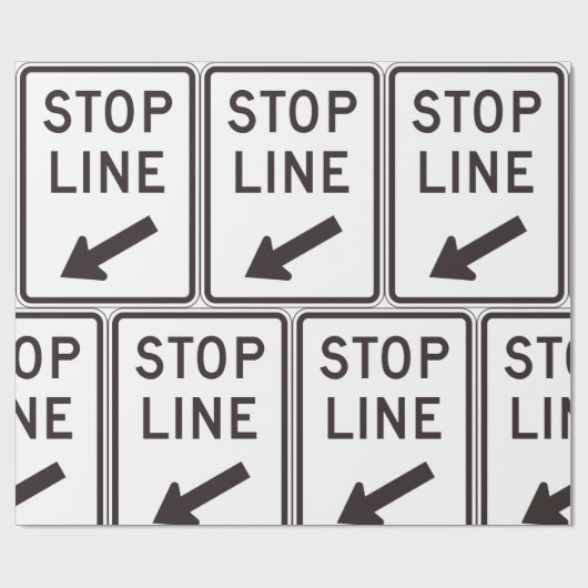 Papier Cadeau Signal routier Stop Line (Plat)
