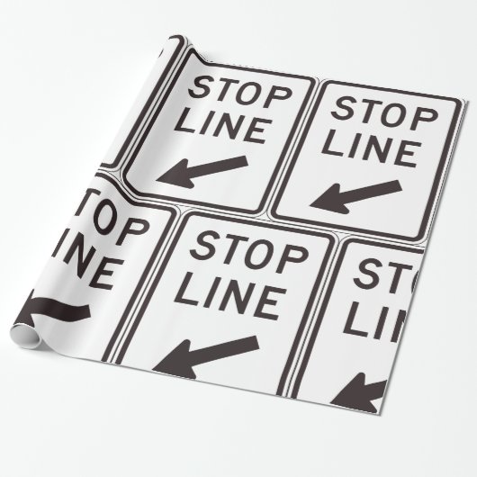 Papier Cadeau Signal routier Stop Line (Déroulé)