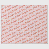 Papier Cadeau Signature familiale personnalisée Script moderne r (Plat)