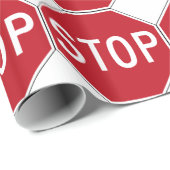 Papier Cadeau Signe d'arrêt des Etats-Unis (Coin rond)