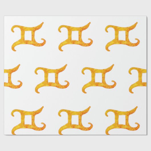 Papier Cadeau SIGNE D'Astrologie Gemini D'OR (Plat)