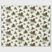 Papier Cadeau Signe de Noël rustique Nom du script botanique (Plat)