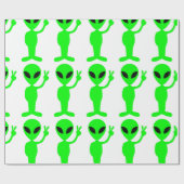 Papier Cadeau signe de paix alien mignon (Plat)