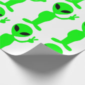 Papier Cadeau signe de paix alien mignon (Coin)