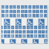 Papier Cadeau Signes d'accessibilité pour fauteuil roulant (Plat)