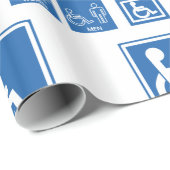 Papier Cadeau Signes d'accessibilité pour fauteuil roulant (Coin rond)