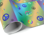 Papier Cadeau Signes de paix (Coin rond)