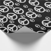 Papier Cadeau Signes de paix noirs et blancs (Coin)