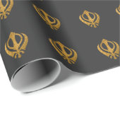 Papier Cadeau Sikh Khanda "Sans peur et libre" (Coin rond)