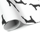 Papier Cadeau Silhouette allemande de chien d'indicateur aux (Coin rond)