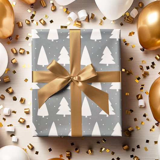 Papier Cadeau Silhouette argentée-grise