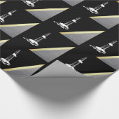 Papier Cadeau Silhouette blanche de plate-forme de forage sur le (Coin)