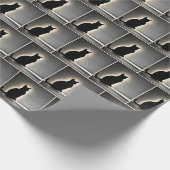 Papier Cadeau Silhouette Chat Avec Luminosité (Coin)
