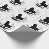 Papier Cadeau Silhouette, cheval noir (Coin)