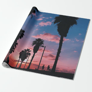 Papier Cadeau Silhouette d'arbre sous ciel nuageux