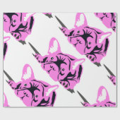 Papier Cadeau Silhouette de Bouledogue Français (Plat)