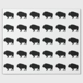Papier Cadeau Silhouette de buffle noir et blanc (Plat)