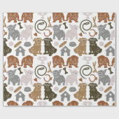 Papier Cadeau Silhouette de Bulldog anglais (Plat)