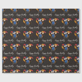 Papier Cadeau Silhouette de caractères FRIENDS™ | Joyeux anniver (Plat)