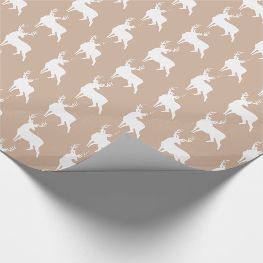 Papier Cadeau Silhouette de cerf blanc rustique (Coin)