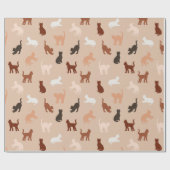 Papier Cadeau Silhouette de chat (Plat)